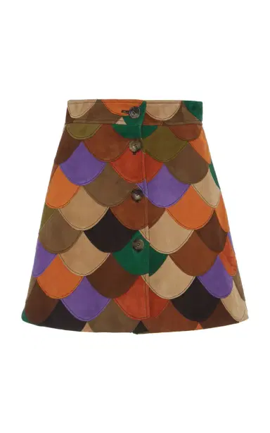 Miu Miu Scalloped Patchwork Skirt | Thumbnail 1