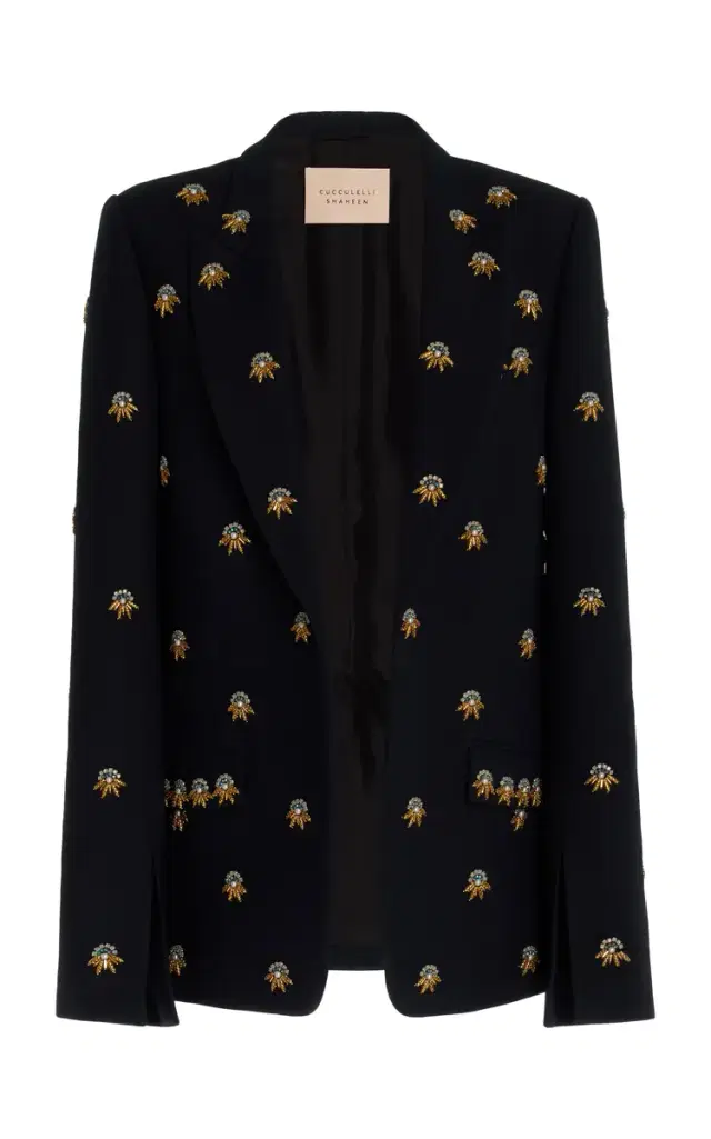 Cucculelli Shaheen Medallion-Embellished Wool-Silk Blazer