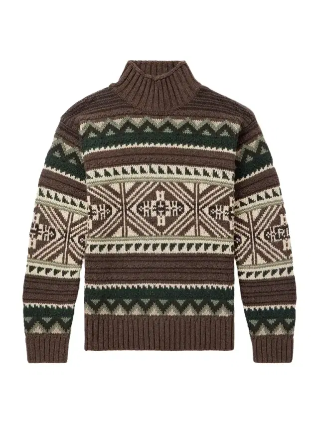 Cotton-Blend Jacquard Mock-Neck Sweater - Men