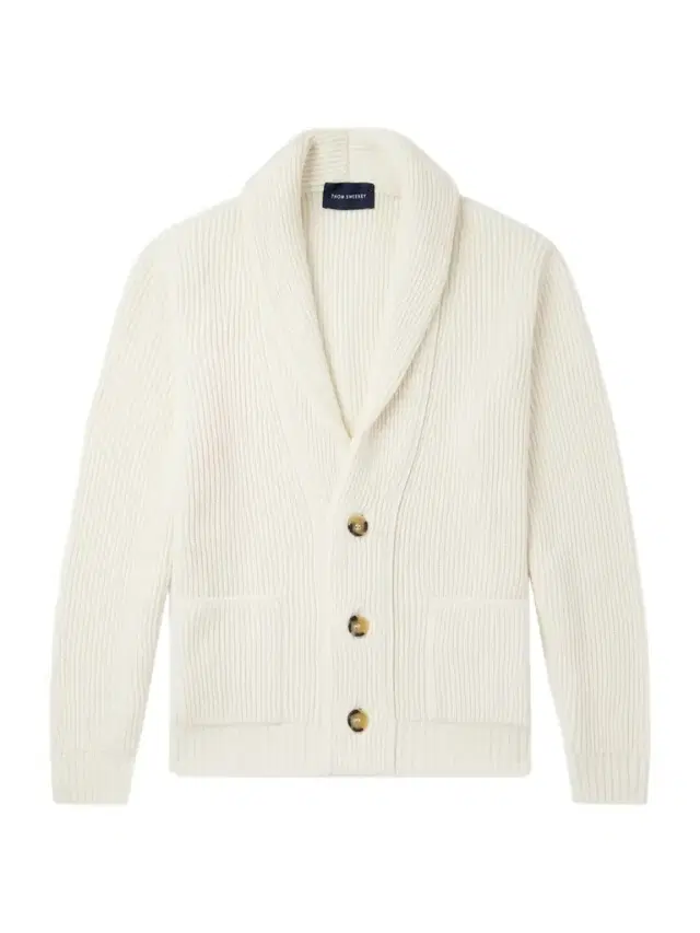 Thom Sweeney Shawl-Collar Ribbed Wool Cardigan - Men