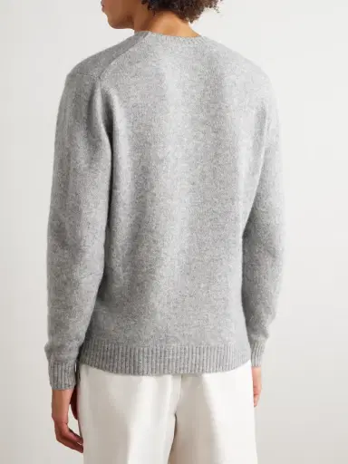 Thom Sweeney Brushed Cashmere-Blend Sweater - Men | Thumbnail 4