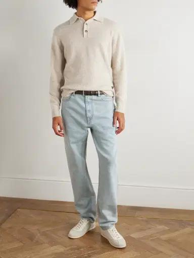 Thom Sweeney Brushed Cashmere-Blend Polo Shirt - Men | Thumbnail 2