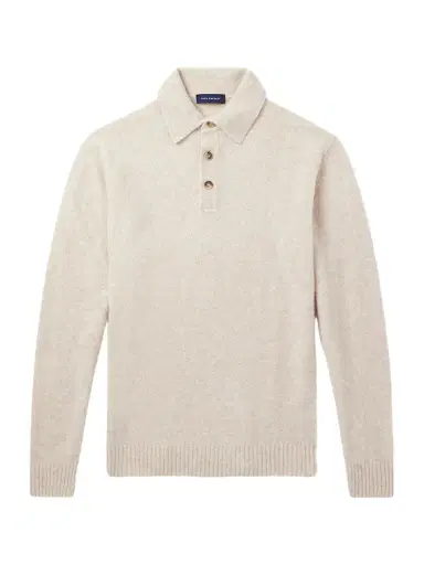 Thom Sweeney Brushed Cashmere-Blend Polo Shirt - Men | Thumbnail 1