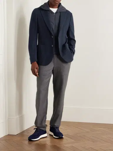 Sease Panelled Virgin Wool-Blend and Nylon-Blend Hooded Blazer - Men | Thumbnail 2