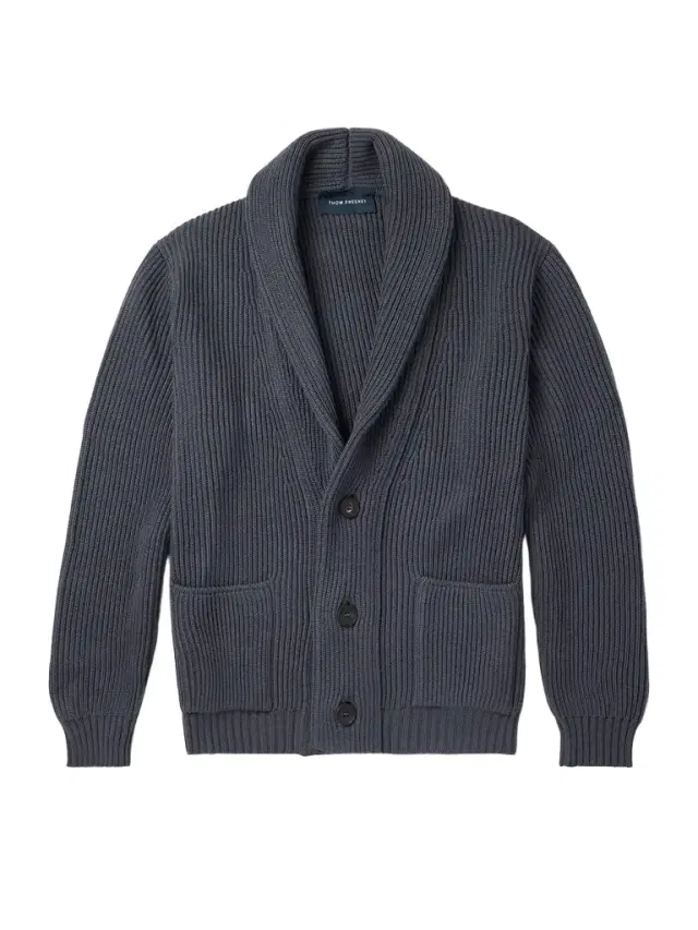 Thom Sweeney Shawl-Collar Ribbed Wool Cardigan - Men