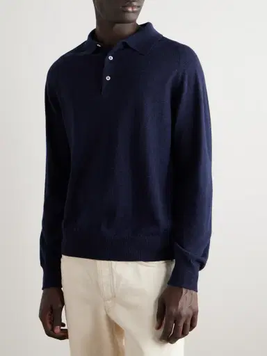 Drake's Wool and Alpaca-Blend Polo Shirt - Men | Thumbnail 3