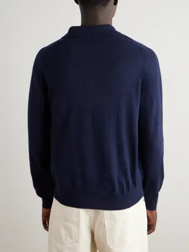 Drake's Wool and Alpaca-Blend Polo Shirt - Men | Thumbnail 4