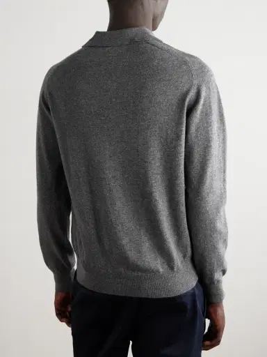 Drake's Wool and Alpaca-Blend Polo Shirt - Men | Thumbnail 4