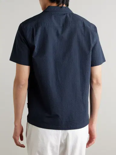 Orlebar Brown Maitan Camp-Collar Organic Cotton Seersucker Shirt - Men | Thumbnail 3 Orlebar Brown Maitan Camp-Collar Organic Cotton Seersucker Shirt - Men | Thumbnail 3