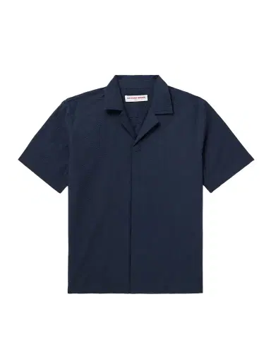 Orlebar Brown Maitan Camp-Collar Organic Cotton Seersucker Shirt - Men | Thumbnail 1 Orlebar Brown Maitan Camp-Collar Organic Cotton Seersucker Shirt - Men | Thumbnail 1