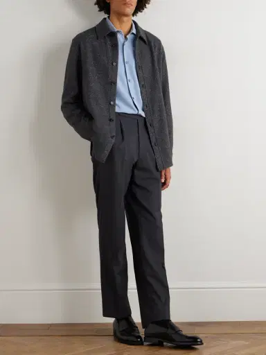 Zegna Spread-Collar Mulberry Silk Shirt - Men | Thumbnail 2