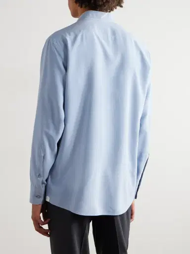 Zegna Spread-Collar Mulberry Silk Shirt - Men | Thumbnail 4