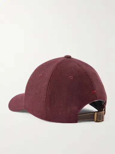 Brunello Cucinelli Logo-Embroidered Leather-Trimmed Wool-Flannel Baseball Cap - Men | Thumbnail 3 Brunello Cucinelli Logo-Embroidered Leather-Trimmed Wool-Flannel Baseball Cap - Men | Thumbnail 3