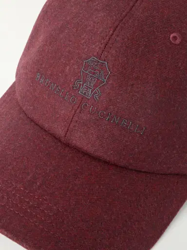 Brunello Cucinelli Logo-Embroidered Leather-Trimmed Wool-Flannel Baseball Cap - Men | Thumbnail 4 Brunello Cucinelli Logo-Embroidered Leather-Trimmed Wool-Flannel Baseball Cap - Men | Thumbnail 4