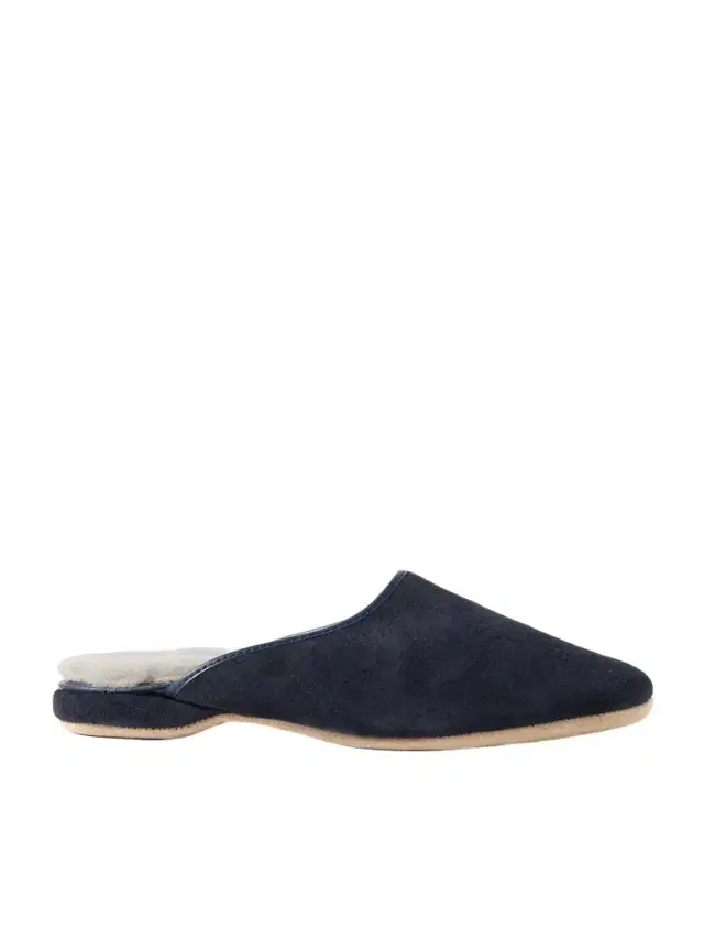 Shearling-Lined Suede Slippers - Men