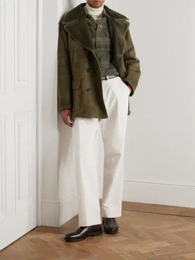 Ralph Lauren Purple Label Double-Breasted Shearling Jacket - Men | Thumbnail 2