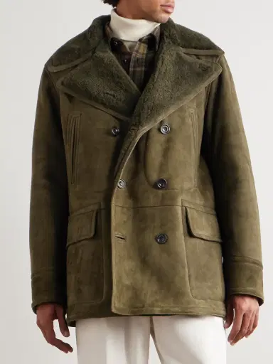 Ralph Lauren Purple Label Double-Breasted Shearling Jacket - Men | Thumbnail 3