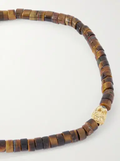 LUIS MORAIS 14-Karat Gold, Diamond and Tiger's Eye Beaded Bracelet - Men | Thumbnail 4 LUIS MORAIS 14-Karat Gold, Diamond and Tiger's Eye Beaded Bracelet - Men | Thumbnail 4