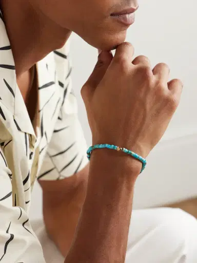 LUIS MORAIS 14-Karat Gold, Ruby and Turquoise Beaded Bracelet - Men | Thumbnail 2