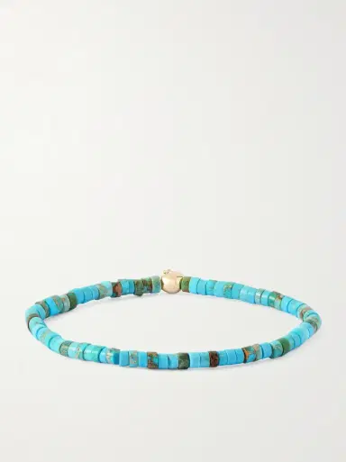 LUIS MORAIS 14-Karat Gold, Ruby and Turquoise Beaded Bracelet - Men | Thumbnail 3
