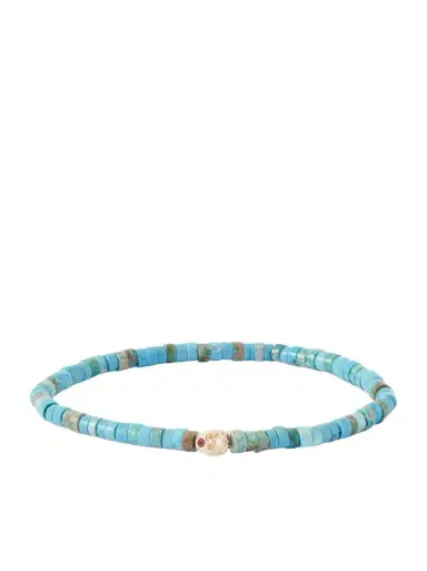 LUIS MORAIS 14-Karat Gold, Ruby and Turquoise Beaded Bracelet - Men | Thumbnail 1