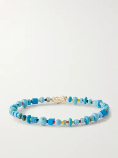 LUIS MORAIS 14-Karat Gold, Turquoise and Glass Beaded Bracelet - Men | Thumbnail 3 LUIS MORAIS 14-Karat Gold, Turquoise and Glass Beaded Bracelet - Men | Thumbnail 3