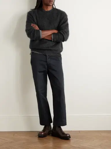 Auralee Brushed Mohair and Wool-Blend Sweater - Men | Thumbnail 2 Auralee Brushed Mohair and Wool-Blend Sweater - Men | Thumbnail 2