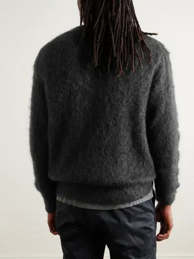 Auralee Brushed Mohair and Wool-Blend Sweater - Men | Thumbnail 3 Auralee Brushed Mohair and Wool-Blend Sweater - Men | Thumbnail 3