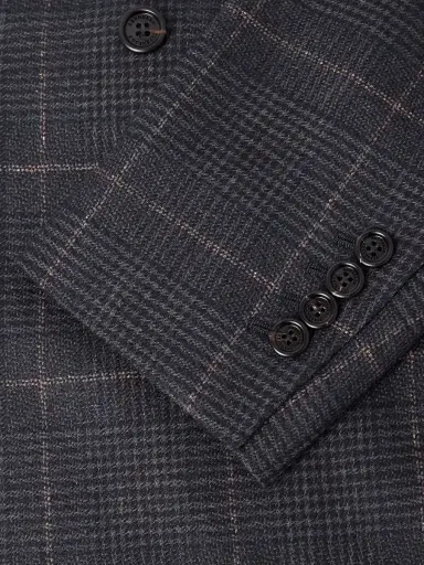 Brunello Cucinelli Checked Double-Breasted Cashmere and Virgin Wool-Blend Suit Jacket - Men | Thumbnail 4