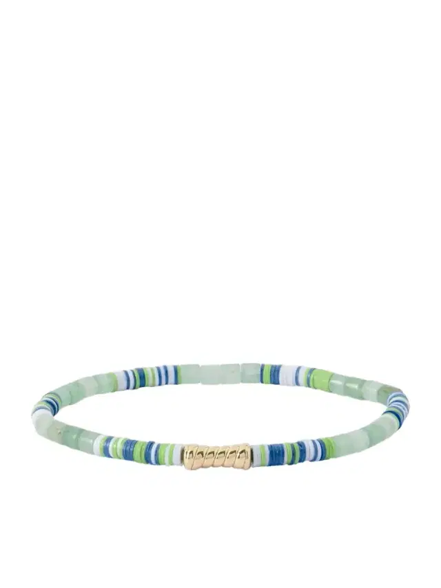 14-Karat Gold Green Aventurine Beaded Bracelet - Men