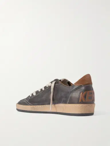 Golden Goose Ball Star Distressed Suede-Trimmed Leather Sneakers - Men | Thumbnail 4 Golden Goose Ball Star Distressed Suede-Trimmed Leather Sneakers - Men | Thumbnail 4