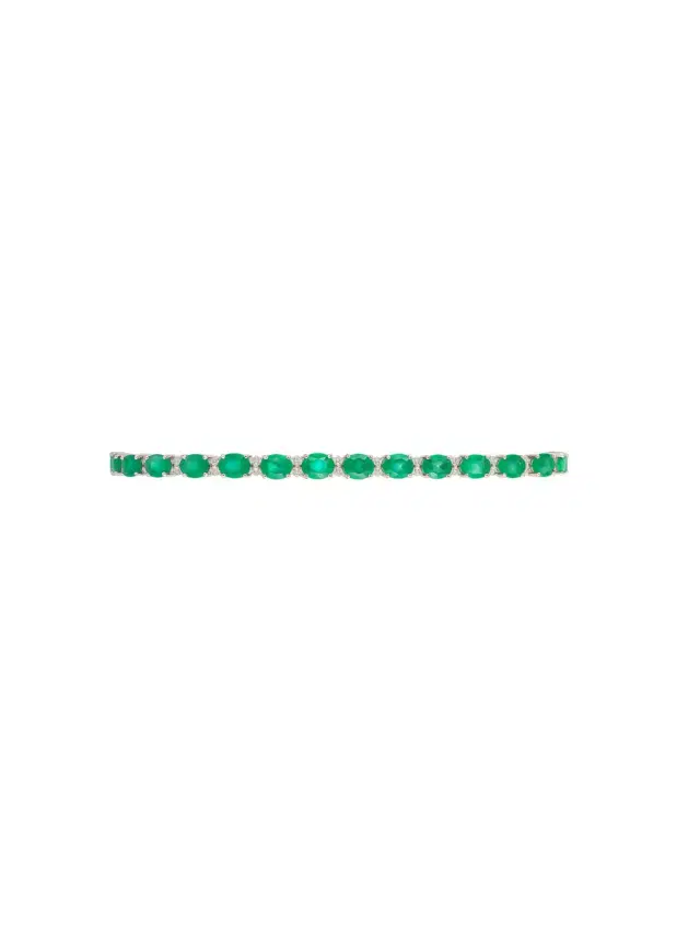8.45ct Emerald Diamond 18K Gold Tennis Bracelet