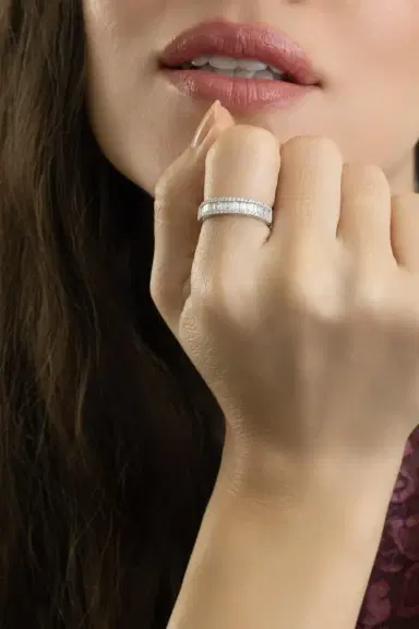 LISA NIK Diamond Channel Set Band Ring | Thumbnail 2