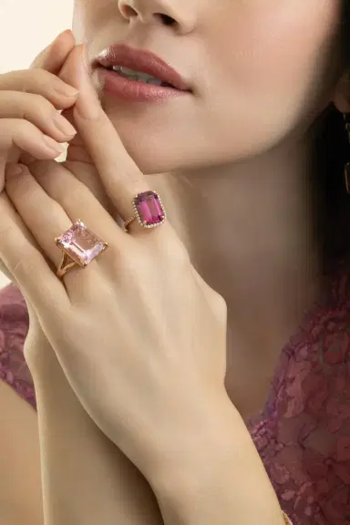 LISA NIK Pink Morganite Ring | Thumbnail 3
