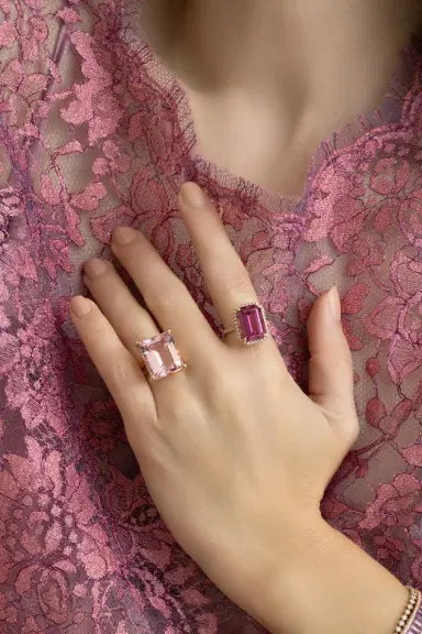 LISA NIK Pink Morganite Ring | Thumbnail 4