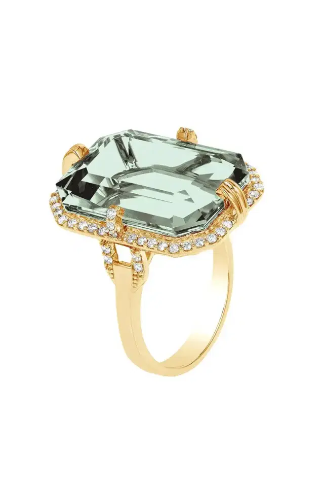 GOSHWARA Prasiolite Gossip Ring
