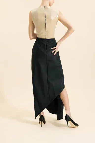 David Koma Sleeveless Draped Skirt Midi Dress | Thumbnail 4