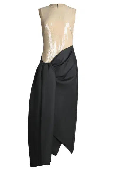 David Koma Sleeveless Draped Skirt Midi Dress | Thumbnail 1