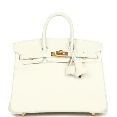 HERMÈS Hermes Birkin 25 New White Swift Gold Hardware | Thumbnail 1 HERMÈS Hermes Birkin 25 New White Swift Gold Hardware | Thumbnail 1
