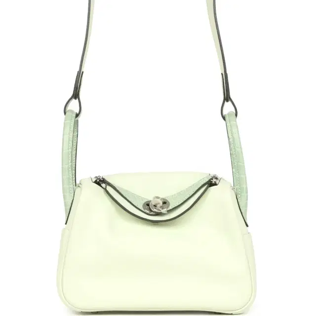 hermes Hermes Mini Lindy Vert Fizz Swift and Matte Alligator Mississppiensis Touch Palladium Hardware