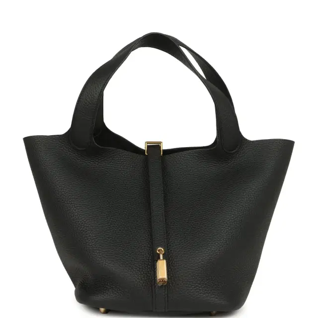 hermes Hermes Picotin Lock 22 Black Clemence Gold Hardware