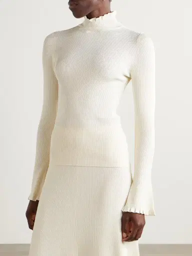 Proenza Schouler White Label Phyllis Striped Ribbed-knit Turtleneck Sweater | Thumbnail 3 Proenza Schouler White Label Phyllis Striped Ribbed-knit Turtleneck Sweater | Thumbnail 3