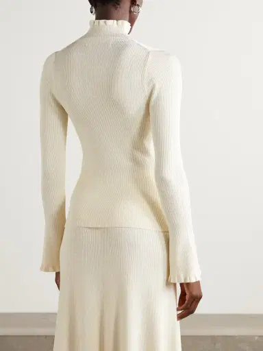Proenza Schouler White Label Phyllis Striped Ribbed-knit Turtleneck Sweater | Thumbnail 4 Proenza Schouler White Label Phyllis Striped Ribbed-knit Turtleneck Sweater | Thumbnail 4