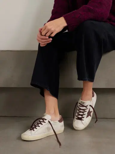Golden Goose Super-star Distressed Suede-trimmed Leather Sneakers | Thumbnail 2