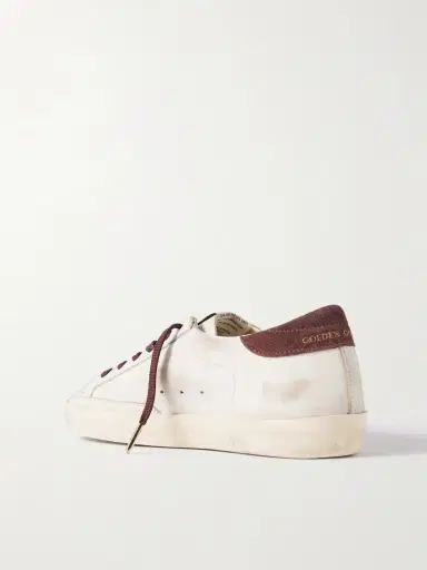 Golden Goose Super-star Distressed Suede-trimmed Leather Sneakers | Thumbnail 3
