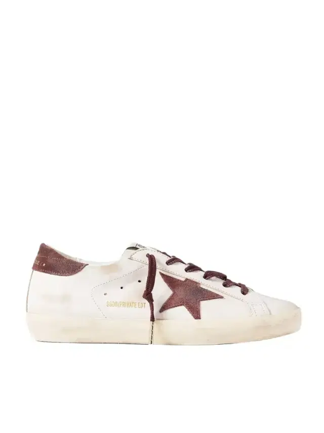 Super-star Distressed Suede-trimmed Leather Sneakers