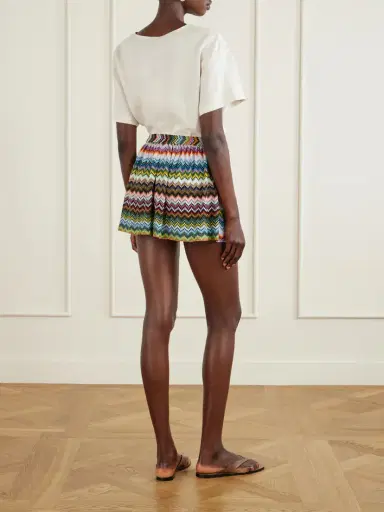 Missoni Striped Metallic Crochet-knit Shorts | Thumbnail 3 Missoni Striped Metallic Crochet-knit Shorts | Thumbnail 3