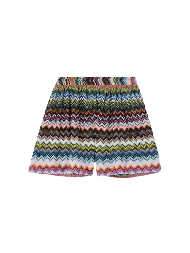 Missoni Striped Metallic Crochet-knit Shorts
