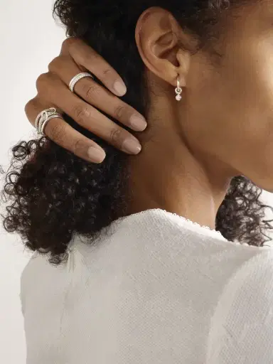 Spinelli Kilcollin Zahra Sterling Silver Diamond Hoop Earrings | Thumbnail 4