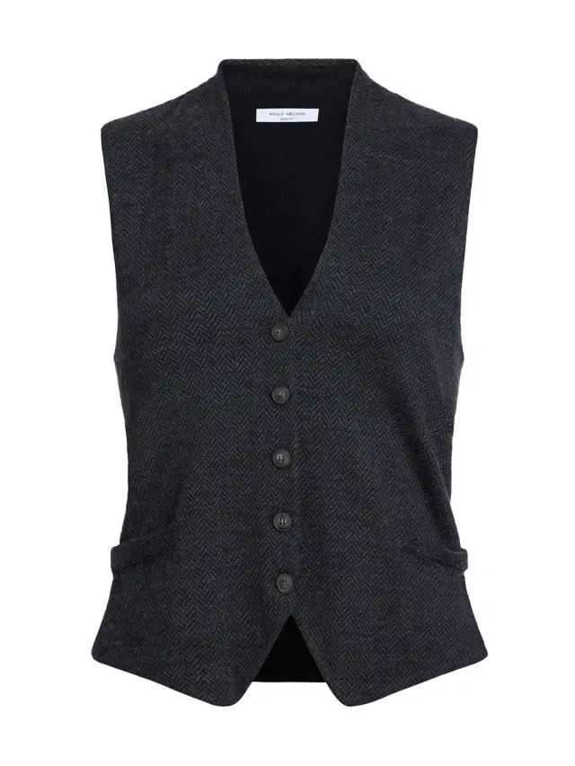 Dominique Knit Herringbone Gilet
